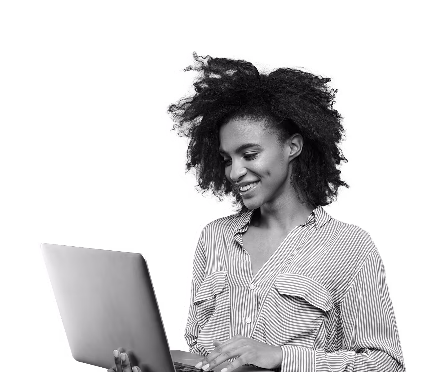 Smiling professional with laptop, representing startup leaders supported by oAT fractional generalists